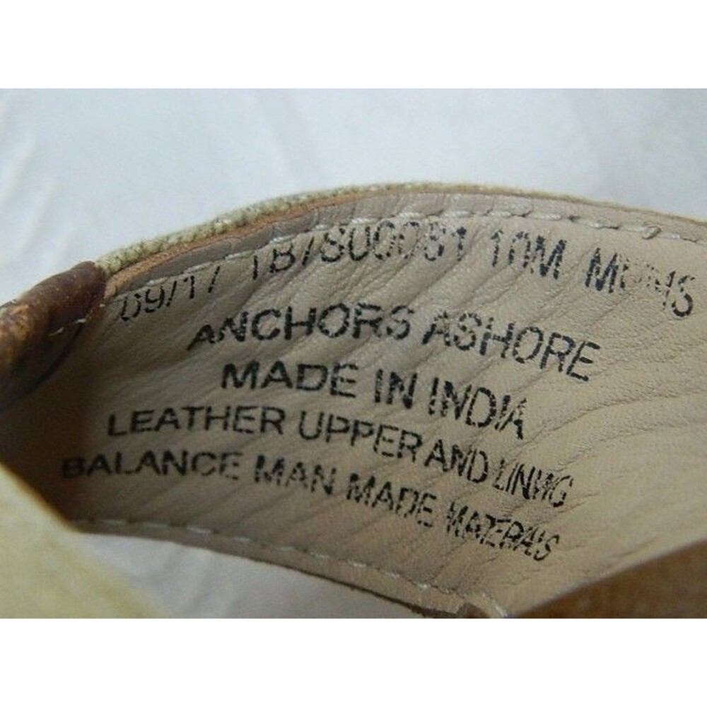Tommy Bahama Anchors Ashore Sandals Flip Flops Mens Size 10M Brown Leather Woven - Picture 5 of 7